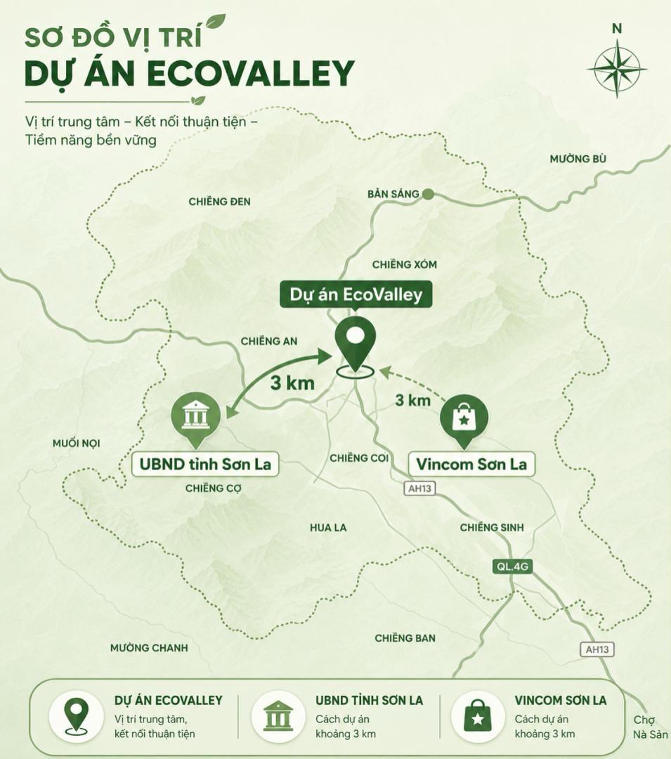Sơ đồ vị trí dự án Eco Valley – TP Sơn La